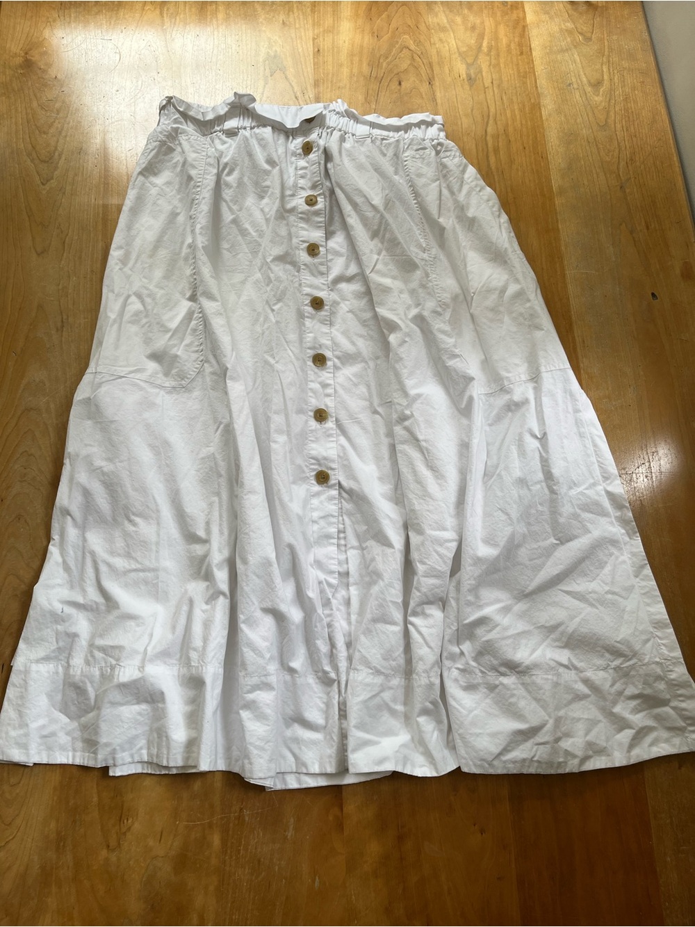 Everlane - Button-Front Midi Skirt - White - Size L